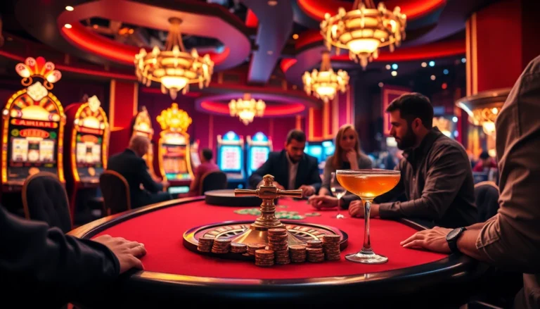 Players winning big at the thrilling 9phabc casino, showcasing vibrant slot machines and exciting poker action.