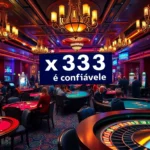 Players enjoy a lively night at the casino, ensuring x333 é confiável with thrilling games and vibrant ambiance.